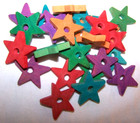 25 Wood 1  Colored Wooden Stars Bird Parrot Toy Craft Beads Parts W  Hole New