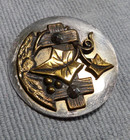 Large Vintage Antique Metal Picture Facet Steel Button Grapevine 2  Inch