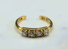 For Ladies 4 Stone Toe Ring 0 05cts Round Simulated Diamond Small 925 Silver