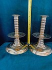 Williamsburg Virginia Metalcrafters Brush Everhard Candlestick Pair  Rare   Htf
