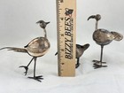 Set Of 3 - Sterling Silver   Stone Flamingo Type Bird Figurines - Mexico Sv 925
