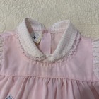 Vintage Baby Pink Lace Trim Dress Embroidered  Baby Chick  Wagon  Butterfly 3-6m