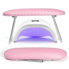 Arm Rest For Nails Tech  Professional Microfiber Leather Nail Hand Rest Pink