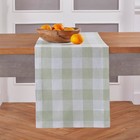 Sage Green And White Buffalo Plaid Table Runner  14x72 Inch  Home Decor Accent