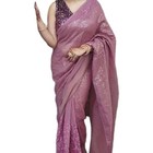 Indian Bollywood Party Wear Sequin Saree Designer Embroidered Georgette Sari