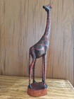 Melanistic Giraffe Hand-carved Wooden Statue 18    From Africa Vintage