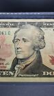 Wow Rare  2013  10 Dollar Federal Reserve Note Heavy Orange Ink Error  Bleed