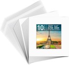 Pack Of 10 Pre-cut Picture Mat Kit White Core With Backing Boards And Clear Bags