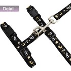 Escape Proof Cat Harness Leash Set Glow Dark Adjustable Soft Black Large Outdoor