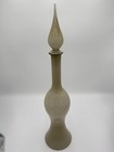 24 5  Charcoal Gray Cased Empoli Glass Genie Bottle Decanter   Stopper Dmg