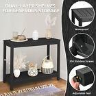 38 - 48  Patio Console Table Poly Wood Buffet W  Storage Shelves Adjustable Feet