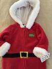Little Me Newborn Christmas Fleece Hooded Zip Coverall One-piece Red black white