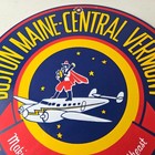 Vintage Boston Maine Airways Porcelain Sign - Pilot Plane Aviation Sign