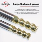 3 Flute End Mill Zrn Coated High Gloss Aluminum Milling Cutter Special U-groove