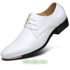 New Men s Lace Up Business Oxfords Flat Patent Leather Shoes Formal Dress Shoes