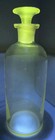 Vtg Glass Pharmacy Apothecary Jar Medicine Bottle Glass Stopper Uv Reactive 