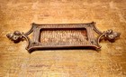 Antique Vintage Letter Slot  12 x 3  Solid Brass Mail Door Slot Tiger Stripe
