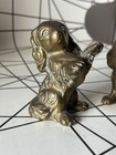 Pair Brass King Charles Cavalier Spaniels Figures Vintage Sh