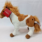 Nwt Fao Schwarz Toys R Us Exclusive White  brown Horse Plush 2016 11  Tall 13  L