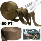 2 Rolls X Titanium Pipe Header Manifold Exhaust Heat Wrap Tape 20 Ties 2  X 50ft