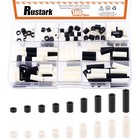 180pcs 9 Sizes M4 Nylon Round Spacer Standoff Assortment Kit M4 - Black   White