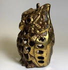 Vintage Solid Brass Owl Lantern Engraved Candle Lamp 6  Hanging Mcm Groovy
