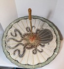 Vintage Octopus Japanese Chinese Rice Paper Wood Umbrella Parasol