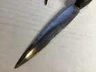 Vintage Hand Forged Dagger Knife W  Frontier Style Leather   Metal Sheath