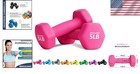 Pair Of Neoprene Coated Dumbbells 5 Lbs Pink