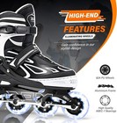 2pm Sports Roller Blades Adjustable Youth Large Flashing Wheel Lights-up Skates