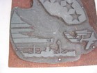Letterpress Wood   Metal Printing Block Usa United States Military Airplane Boat