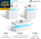 High Gloss 3 Pieces Living Room Table Set  Modern Led Coffee Table Sets Of 3  2-