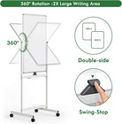Rolling Whiteboard  40  X 24  Magnetic Mobile White Board  Double Sided Dry Eras