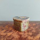 Vintage Indian Green Stone Lidded Trinket Pot Elephant Motif Hand Painted India