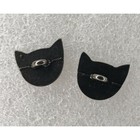 Two Vintage Kitty Cat Pewter Buttons 1x1-24