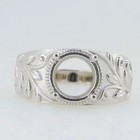 925 Sterling Silver Semi Mount Ring Round 8 2   3 5mm Art Nouveau Jewelry