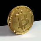 2 - Brand New Physical Real 1oz Bitcoin Gold Plated 38mm Collectible Btc Coin