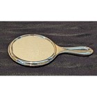 Vintage Silver Plated Hand Held Dresser Vanity Mirror Floral Flowers