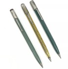 Lot 3 Vintage Scripto Atlanta Mechanical Pencils Plastic Yellow Green Office Usa