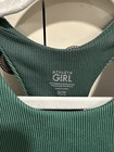 Athleta Girls Ribbed Athletic Tank Size Xl  14 Dark Green Cropped Shirt Top