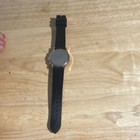Men s Chronograph Wristwatch Black Rose Gold Analog Rubber Band Casual Round