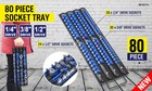 80 Industrial Abs Mountable Socket Storage Rail Rack Holder Organize 1 4 3 8 1 2