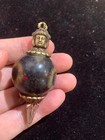 Tibetan Brass  3buddhas  Inlay Old Agate Dzi  3eyed  Bead Pendant