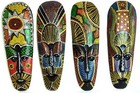 Set 2 Tribal Tiki Crazy Aboriginal Wooden Dot Mask Tropical Bar Wall Decor 20 