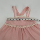 Vintage Toddler Girls Dress Sz T4 Pink Tiered Strappy Lace Stains