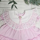 Hugs   Kisses Vintage Toddler Girl Full Skirt Pink Floral Lace Dress-24 Months