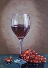 Set Of 2 Original Oil Paintings Wine Grapes Still Life Wall Art Handmade