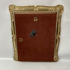 Vintage Ornate Metal Tan Picture Frame Standing Victorian Embossed Side 9 5 