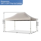 10x15 Pop Up Canopy Tent  Heavy Duty Adjustable Outdoor Canopy With 4 Sidewalls