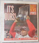 Philadelphia Phillies Win World Series Oct 30 2008 Daily News Newspaper